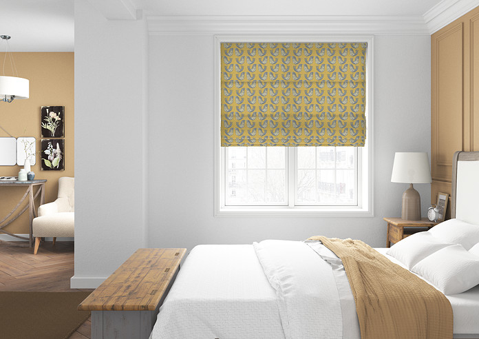 Scandi Birds, Mustard - Roman Blind - Image 5